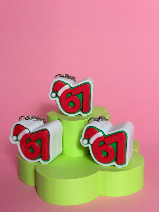 6 7 santa Fidget Clicker Keychain