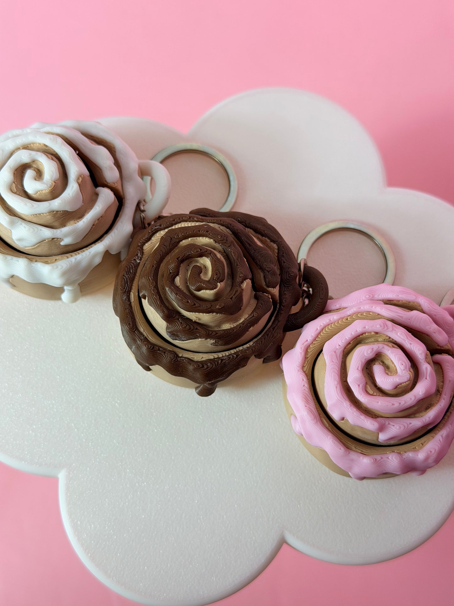 Cinnamon Bun Clicker Keychain