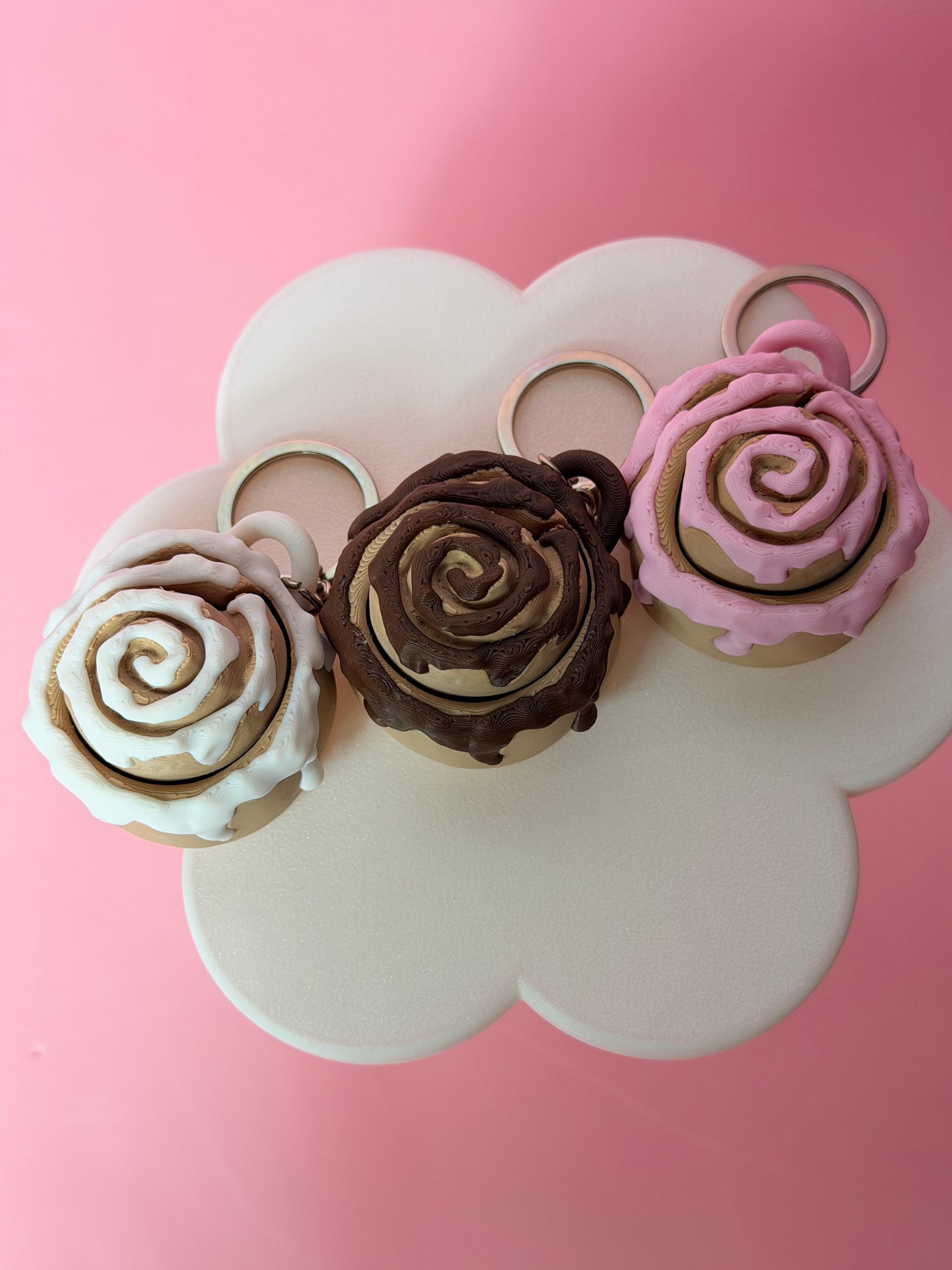 Cinnamon Bun Clicker Keychain