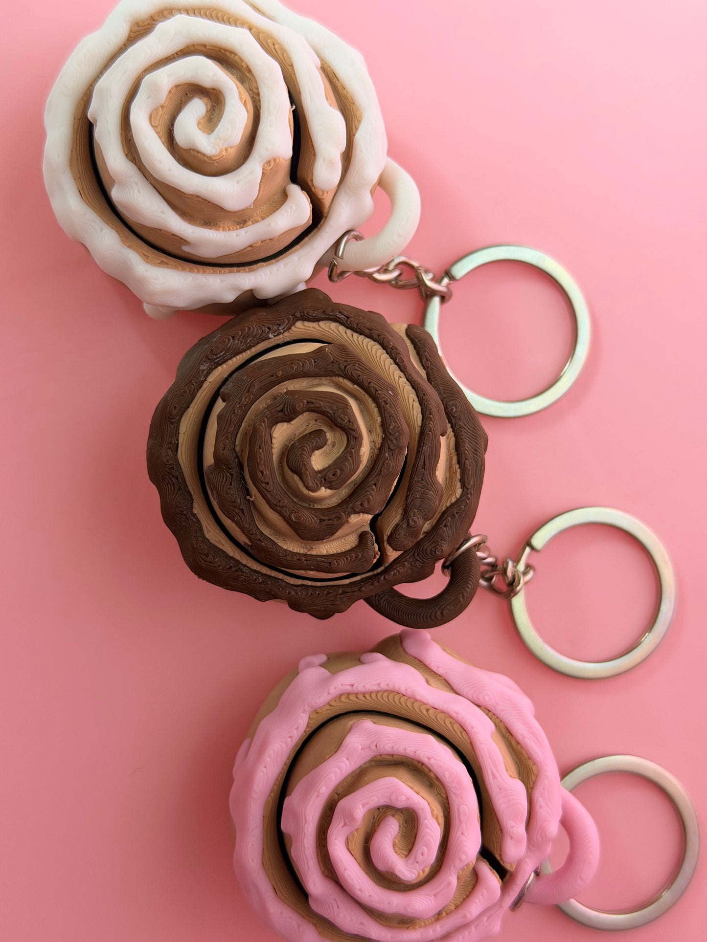 Cinnamon Bun Clicker Keychain